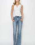 Lavender RISEN Full Size Mid Rise Bootcut Jeans