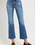 RISEN Full Size Tummy Control High Rise Crop Bootcut Jeans