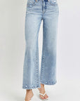 RISEN Full Size Tummy Control High Rise Crop Wide Leg Jeans