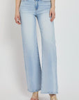 RISEN Full Size Wide Leg V Dipped Front Waist Jeans