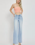 RISEN Full Size Wide Leg V Dipped Front Waist Jeans