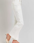 RISEN High Rise Ankle Flare Jeans with Patch Pockets