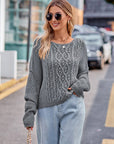 Round Neck Cable-Knit Sweater