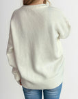 Round Neck Dropped Shoulder Long Sleeve Sweater