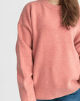 Round Neck Dropped Shoulder Long Sleeve Sweater