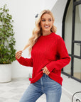 Round Neck Dropped Shoulder Sweater