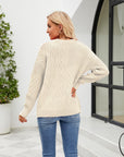 Round Neck Dropped Shoulder Sweater