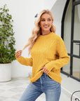 Round Neck Dropped Shoulder Sweater