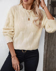 Round Neck Dropped Shoulder Sweater