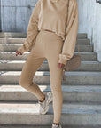 Round Neck Dropped Shoulder Sweatshirt and Pants Set