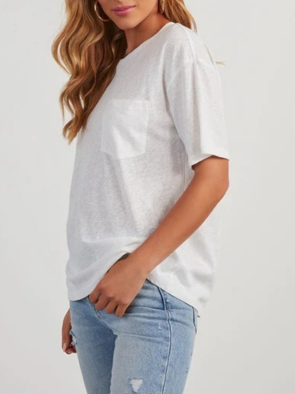 Light Gray Round Neck Half Sleeve T-Shirt