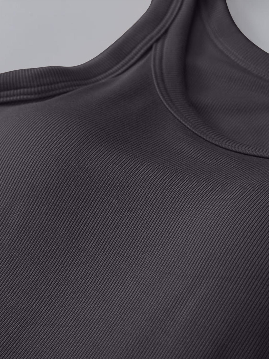 Dark Slate Gray Round Neck Tank with Bra