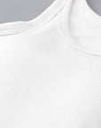 White Smoke Round Neck Tank with Bra