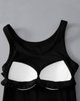 Black Round Neck Tank with Bra