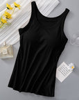 Dark Gray Round Neck Tank with Bra