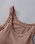 Dark Gray Round Neck Tank with Bra