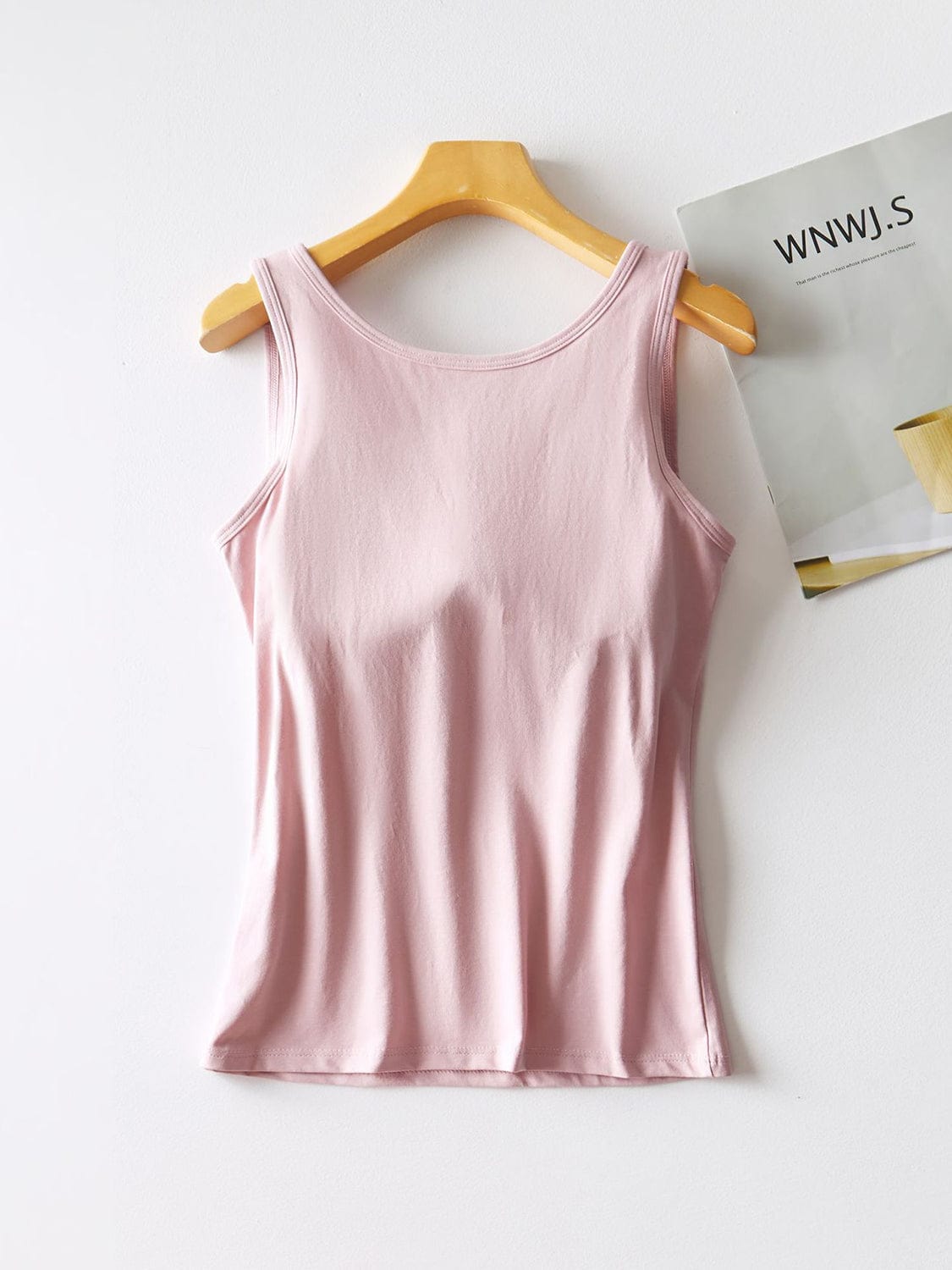 Light Gray Round Neck Tank with Bra