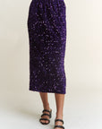 J.NNA Sequin Back Slit Midi Skirt