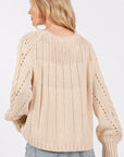 SAGE + FIG Cable-Knit Long Sleeve Sweater