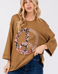 SAGE + FIG Floral Peace Patch Round Neck Top