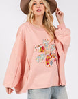 SAGE + FIG Flower Patch Dropped Shoulder Oversize Top