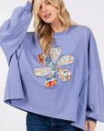 SAGE + FIG Flower Patch Dropped Shoulder Oversize Top