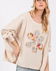 SAGE + FIG Flower Patch Dropped Shoulder Oversize Top