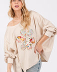 SAGE + FIG Flower Patch Dropped Shoulder Oversize Top