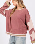 SAGE + FIG French Terry Star Applique Patch Sweatshirt