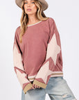 SAGE + FIG French Terry Star Applique Patch Sweatshirt