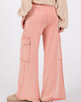 SAGE + FIG Knit Terry Mineral Wash Wide Leg Pants