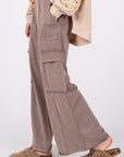 SAGE + FIG Knit Terry Mineral Wash Wide Leg Pants