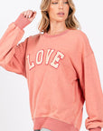 SAGE + FIG LOVE Path Applique Drop Shoulder Sweatshirt