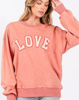 SAGE + FIG LOVE Path Applique Drop Shoulder Sweatshirt