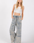 SAGE + FIG Mineral Washed Terry Wide Leg Pants