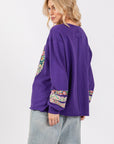 SAGE+FIG Peace Applique Patch Long Sleeve Top