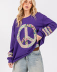 SAGE+FIG Peace Applique Patch Long Sleeve Top