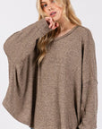 SAGE + FIG Round Neck Batwing Sleeve Oversize Top