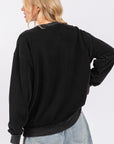 SAGE + FIG USA Letter Patch Round Neck Sweatshirt