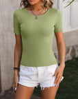 Mandy Round Neck Short Sleeve Knit Top