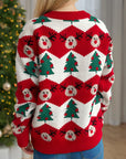 Christmas Element Round Neck Long Sleeve Sweater