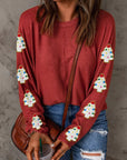 Christmas Tree Round Neck Long Sleeve Top