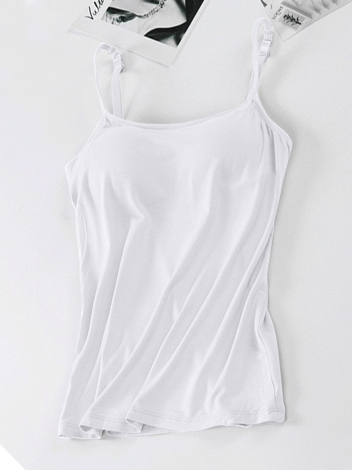 Light Gray Scoop Neck Adjustable Strap Cami