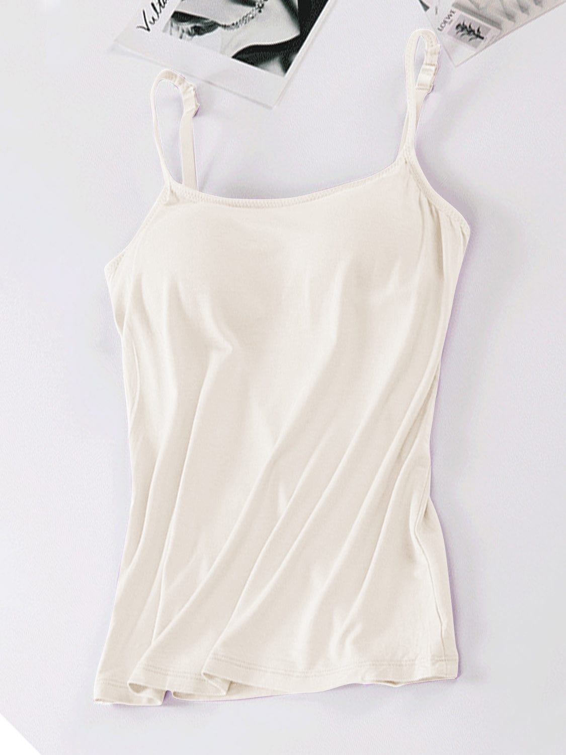 Light Gray Scoop Neck Adjustable Strap Cami