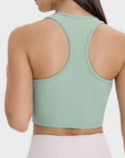 Gray Scoop Neck Wide Strap Active Tank