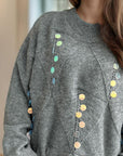 Sequin Mock Neck Long Sleeve Sweater