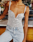 Sequin Wide Strap Bodysuit