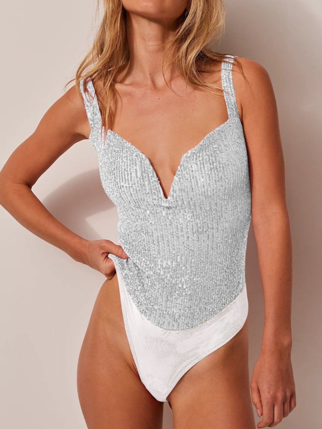 Sequin Wide Strap Bodysuit