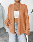 Open Front Dropped Shoulder Cardigan