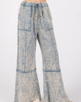 SAGE + FIG Mineral Washed Terry Wide Leg Pants